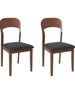 Set di 2 sedie da pranzo ALVIN Legno Marrone scuro