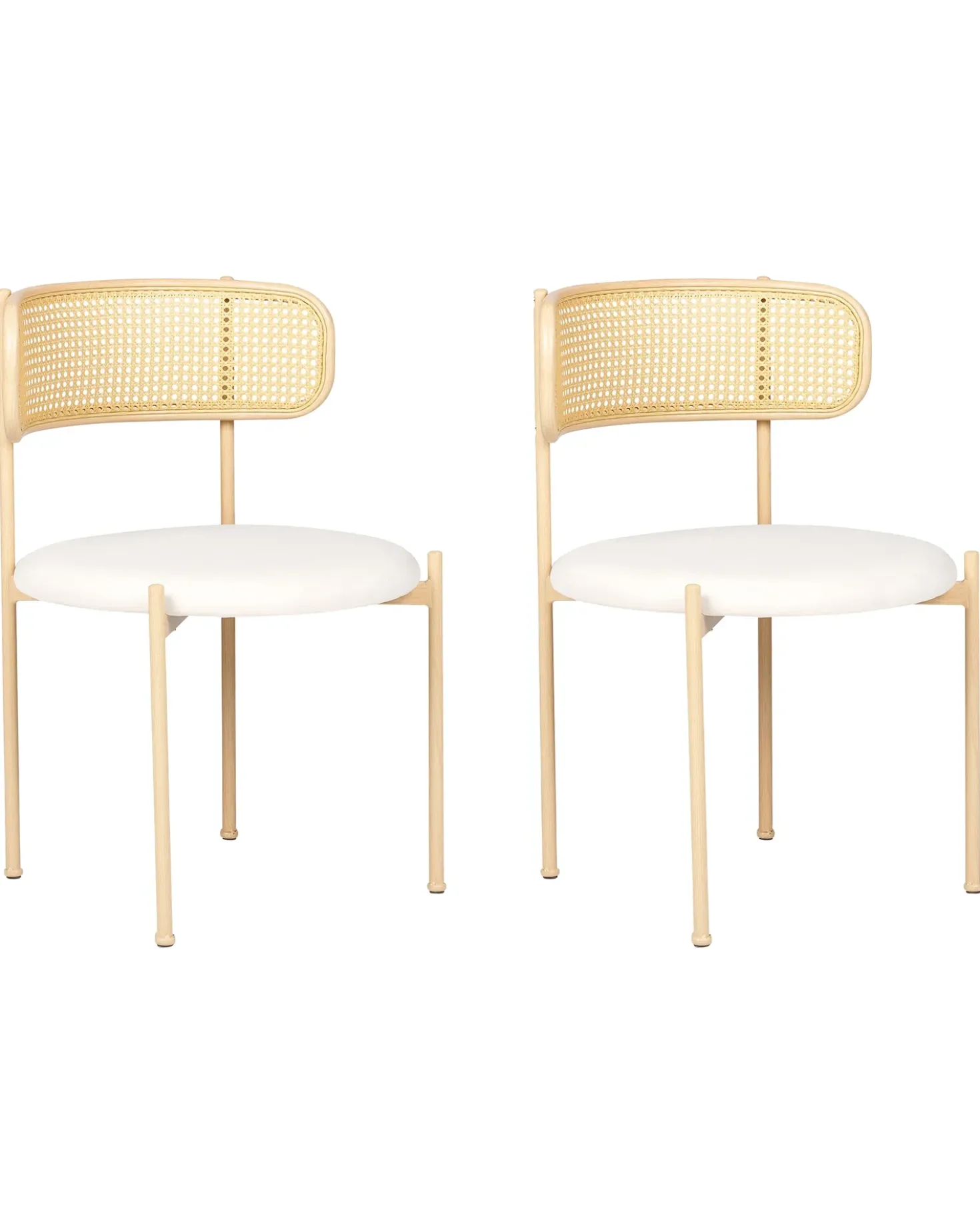 Set di 2 sedie da pranzo ANDOVER Metallo Beige chiaro