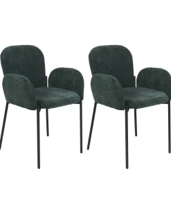 Set di 2 sedie da pranzo ALBEE Tessuto Verde scuro