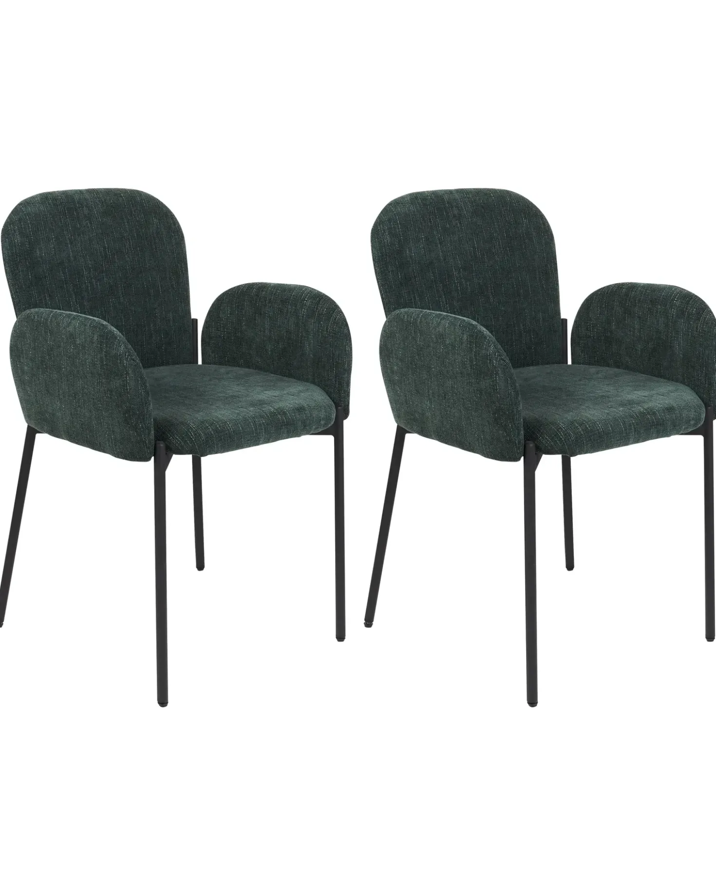 Set di 2 sedie da pranzo ALBEE Tessuto Verde scuro