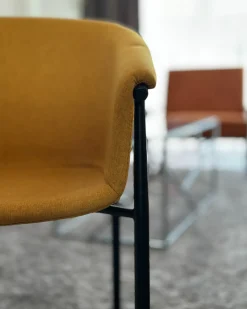 Set di 2 sedie da pranzo AMES Tessuto Arancione