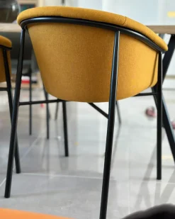Set di 2 sedie da pranzo AMES Tessuto Arancione