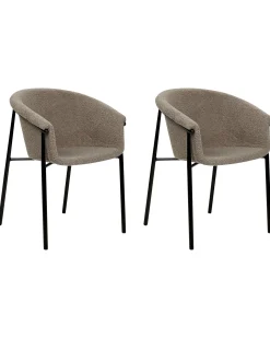 Set di 2 sedie da pranzo AMES Bouclé Tortora