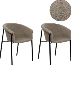 Set di 2 sedie da pranzo AMES Bouclé Tortora