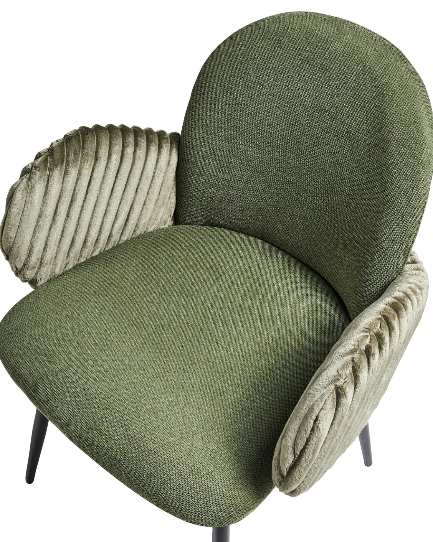 Set di 2 sedie da pranzo AMITY Tessuto Verde