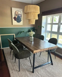 Set di 2 sedie da pranzo AMITY Tessuto Verde