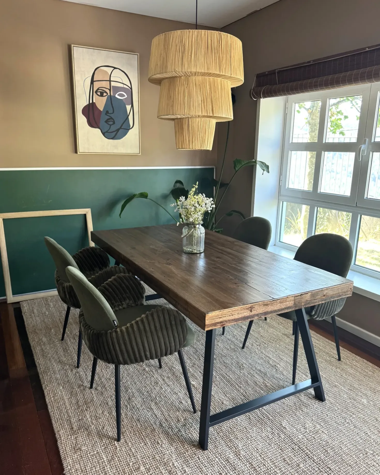 Set di 2 sedie da pranzo AMITY Tessuto Verde