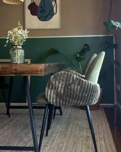 Set di 2 sedie da pranzo AMITY Tessuto Verde