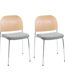Set di 2 sedie da pranzo ASHCROFT Metallo Verde/Marrone chiaro