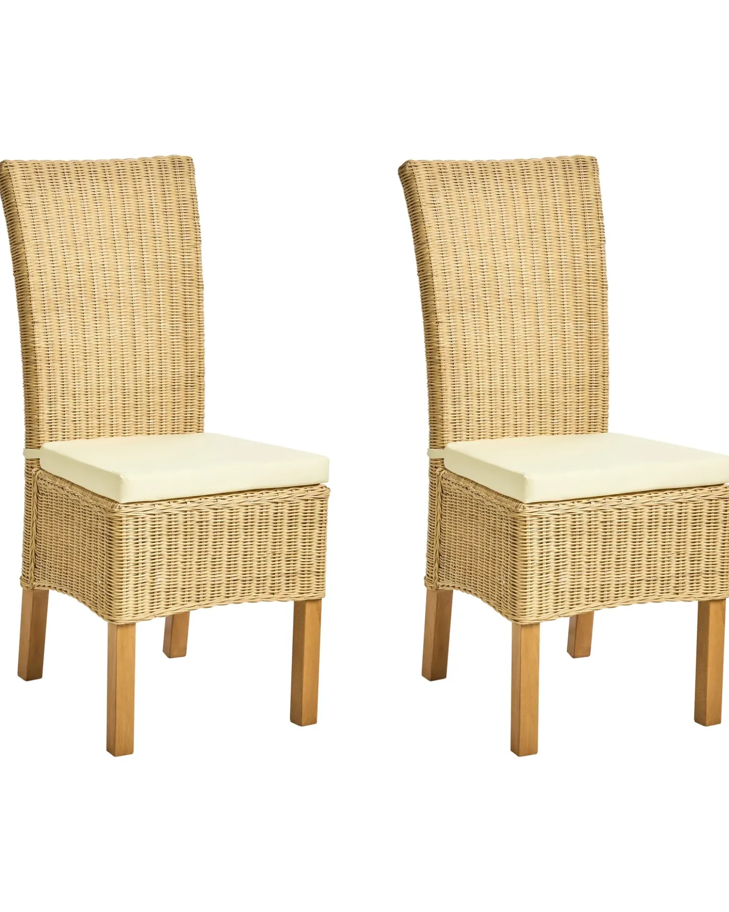 Set di 2 sedie da pranzo ANDES Rattan Naturale