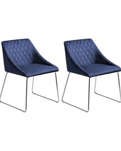 Set di 2 sedie da pranzo ARCATA Velluto Blu marino