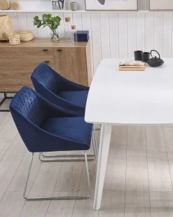 Set di 2 sedie da pranzo ARCATA Velluto Blu marino
