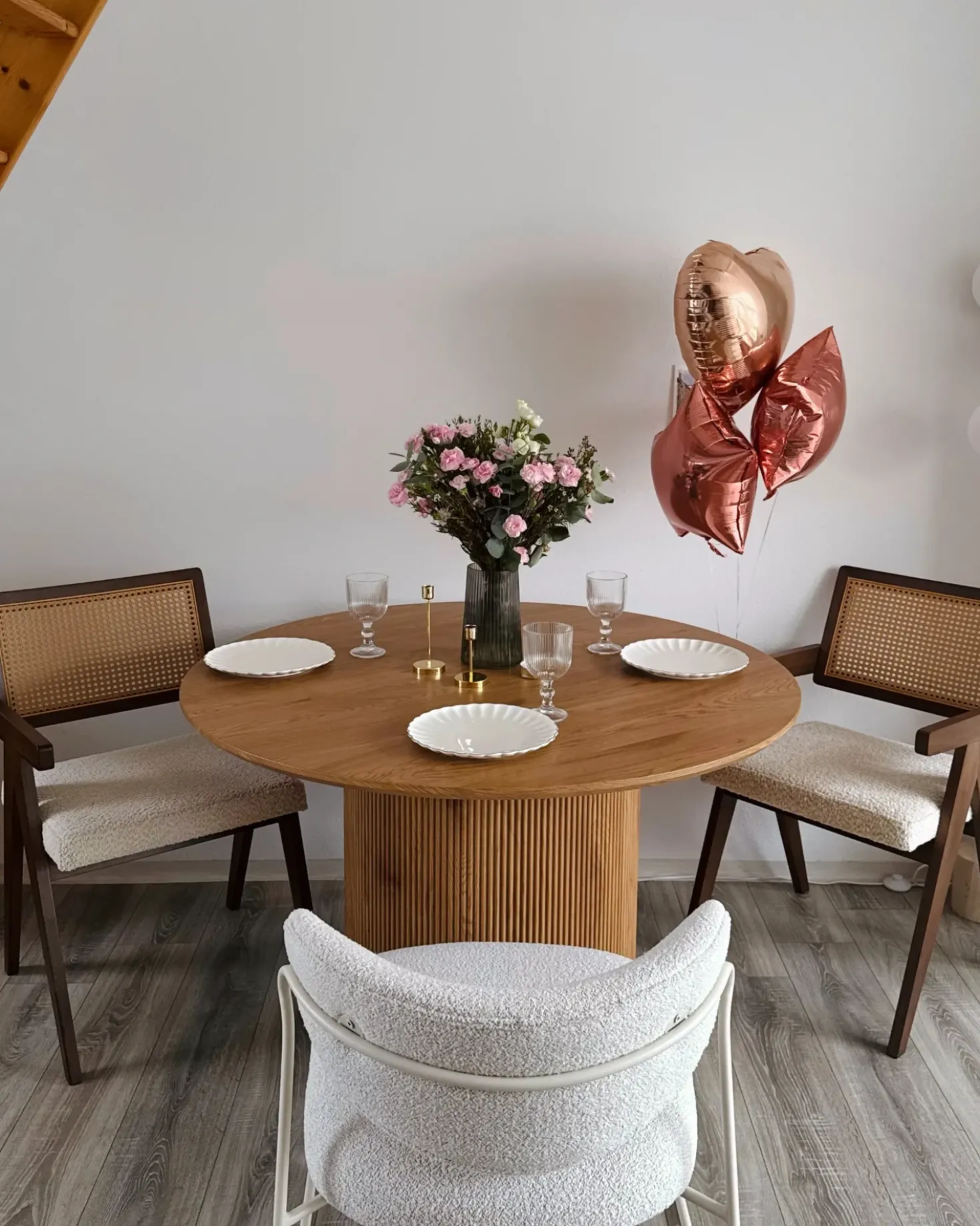 Set di 2 sedie da pranzo AVA Legno Marrone/Beige chiaro