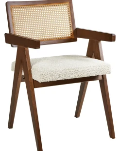 Set di 2 sedie da pranzo AVA Legno Marrone/Beige chiaro