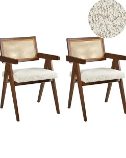 Set di 2 sedie da pranzo AVA Legno Marrone/Beige chiaro