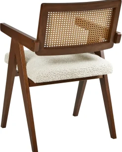 Set di 2 sedie da pranzo AVA Legno Marrone/Beige chiaro