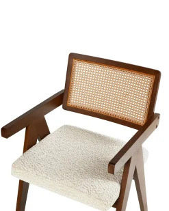 Set di 2 sedie da pranzo AVA Legno Marrone/Beige chiaro