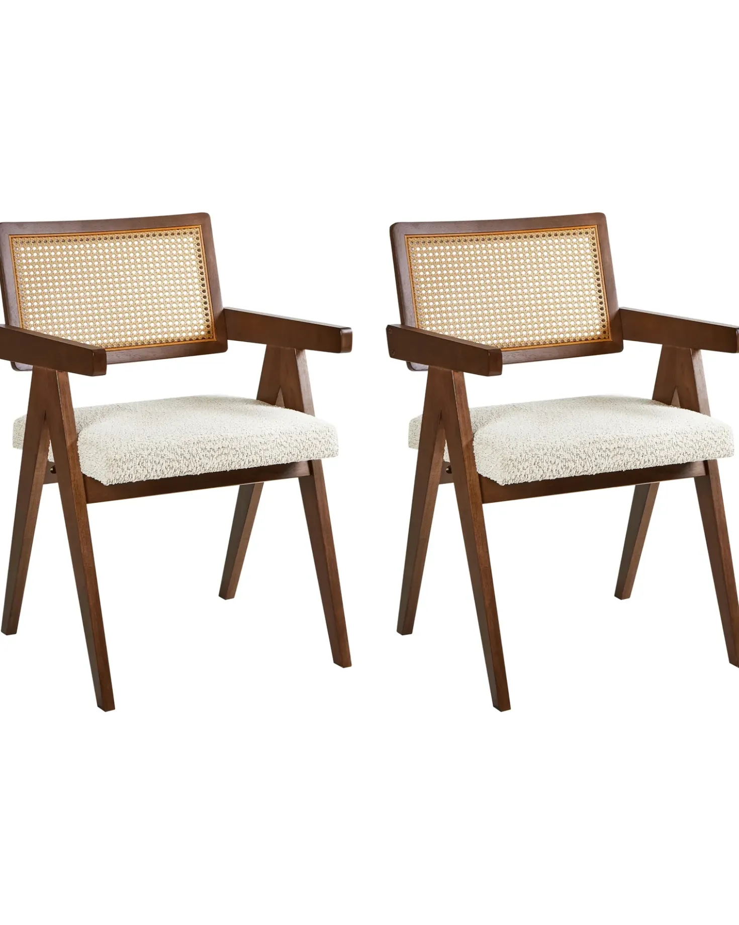 Set di 2 sedie da pranzo AVA Legno Marrone/Beige chiaro