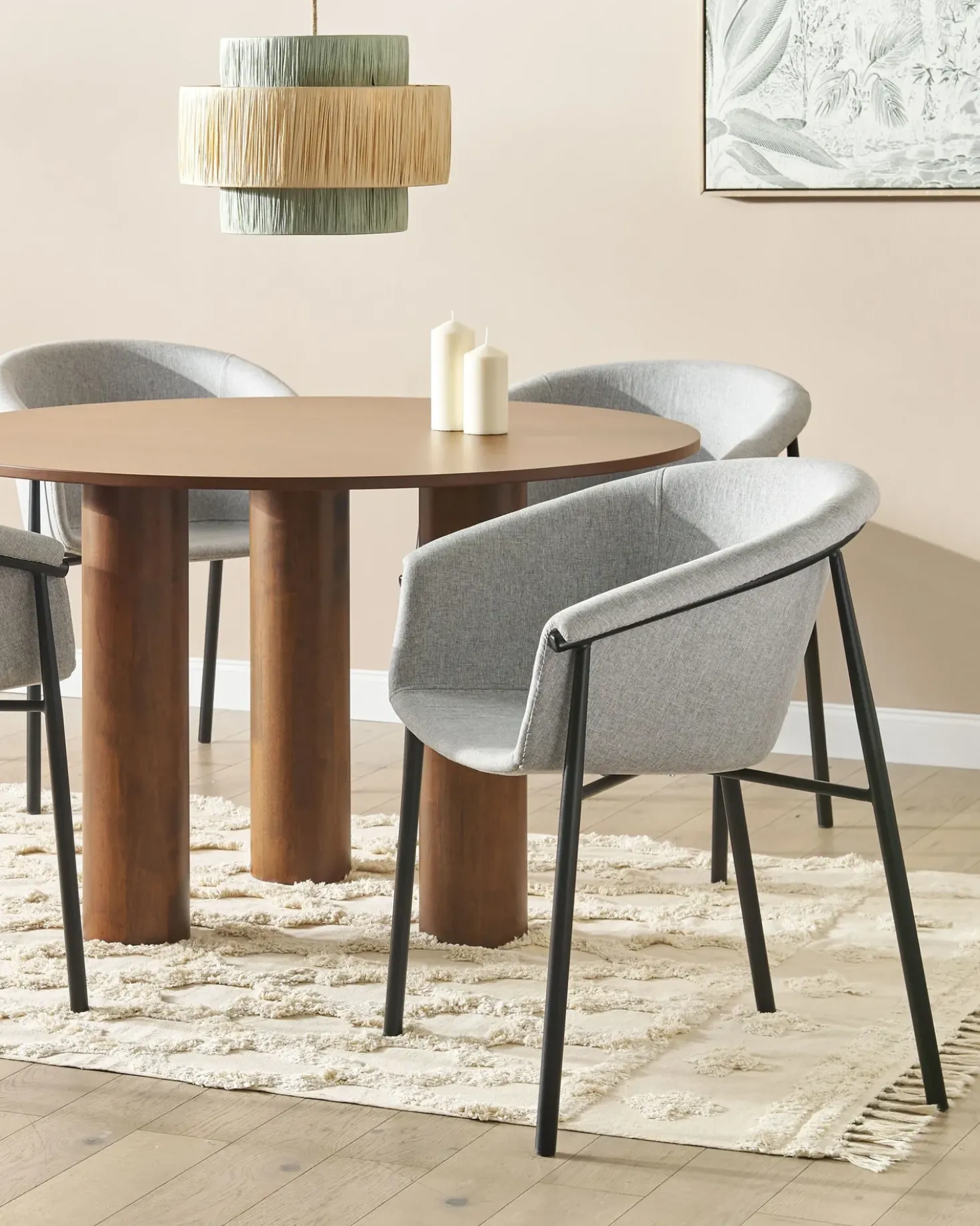 Set di 2 sedie da pranzo AMES Tessuto Grigio chiaro
