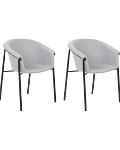Set di 2 sedie da pranzo AMES Tessuto Grigio chiaro