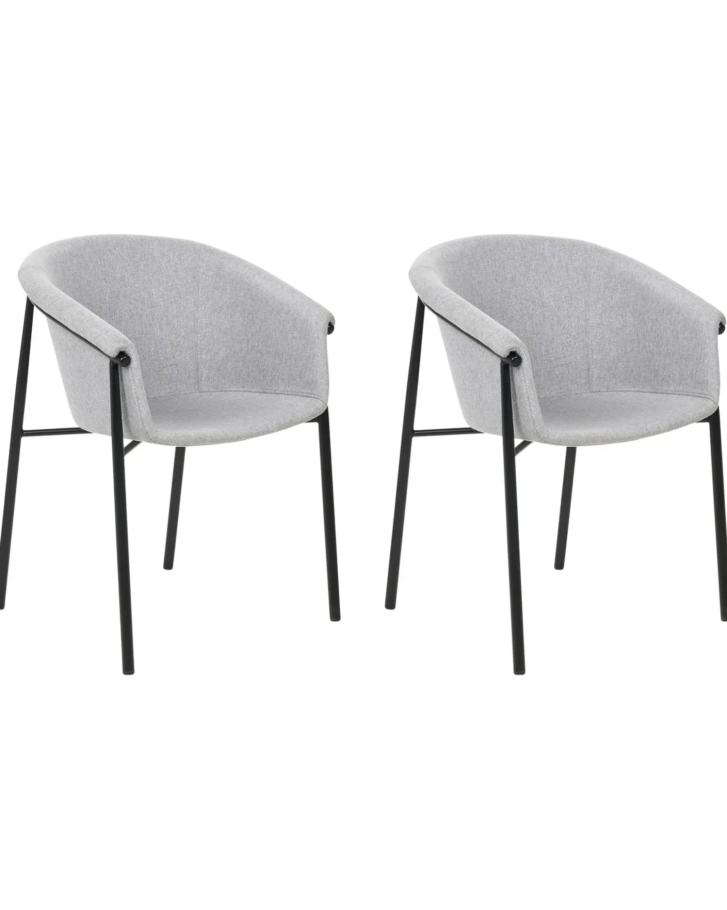 Set di 2 sedie da pranzo AMES Tessuto Grigio chiaro