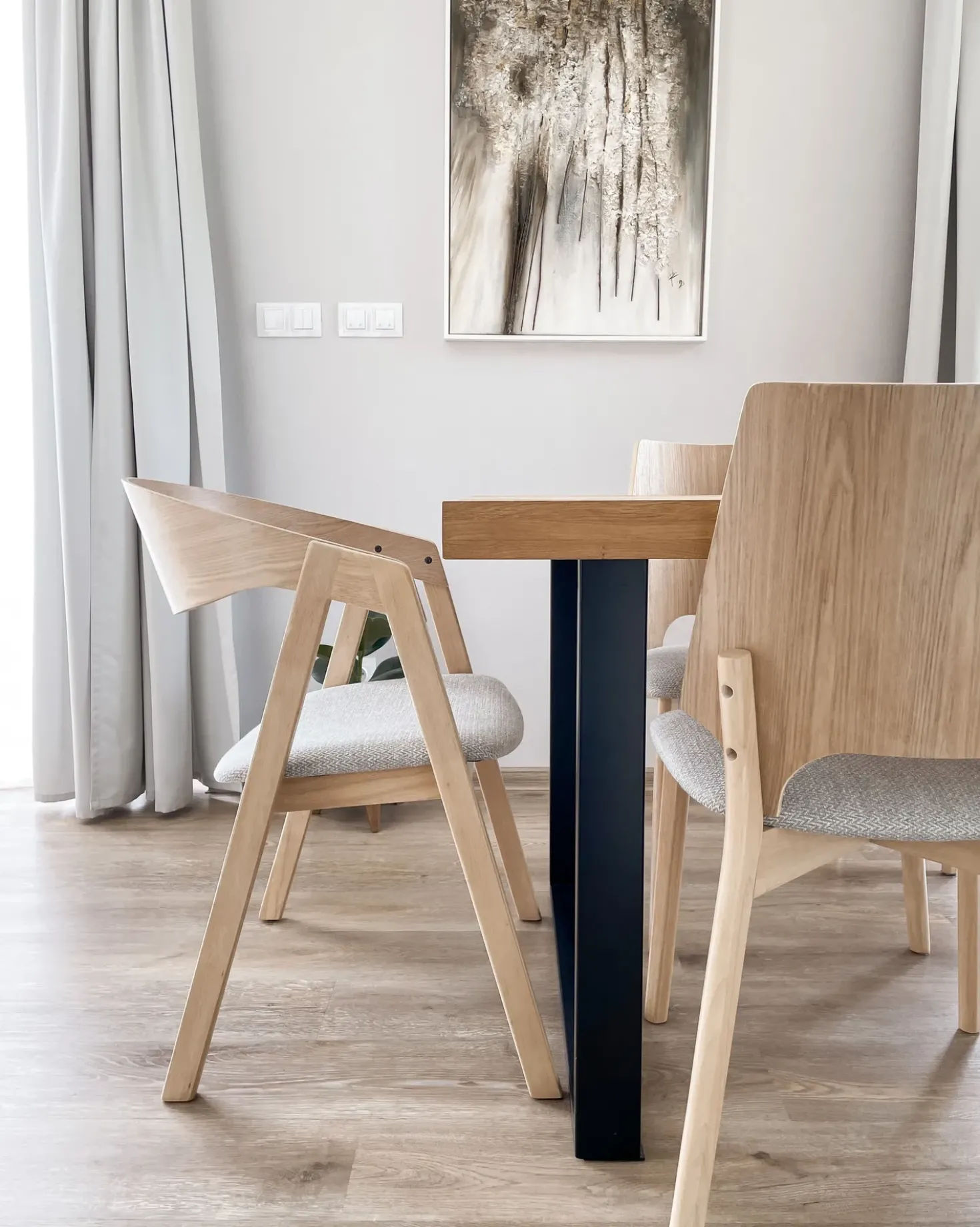 Set di 2 sedie da pranzo ABEE Marrone chiaro