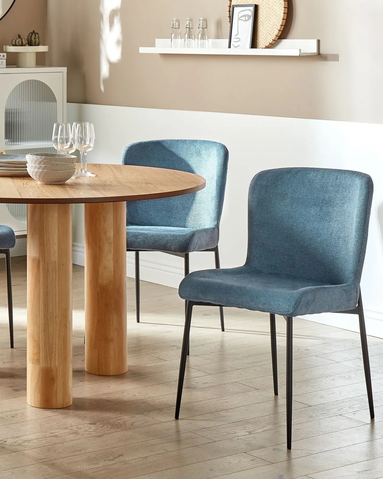 Set di 2 sedie da pranzo ADA Tessuto Blu