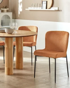 Set di 2 sedie da pranzo ADA Tessuto Arancione