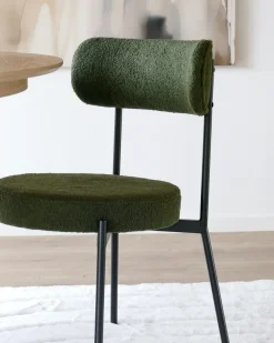 Set di 2 sedie da pranzo ALLISON Bouclé Verde scuro