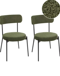 Set di 2 sedie da pranzo ALLISON Bouclé Verde scuro