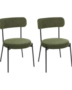 Set di 2 sedie da pranzo ALLISON Bouclé Verde scuro