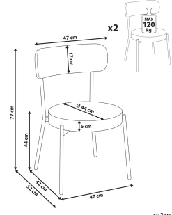 Set di 2 sedie da pranzo ALLISON Bouclé Verde scuro