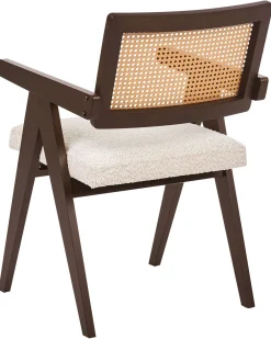 Set di 2 sedie da pranzo AVA Legno Marrone scuro/Beige chiaro