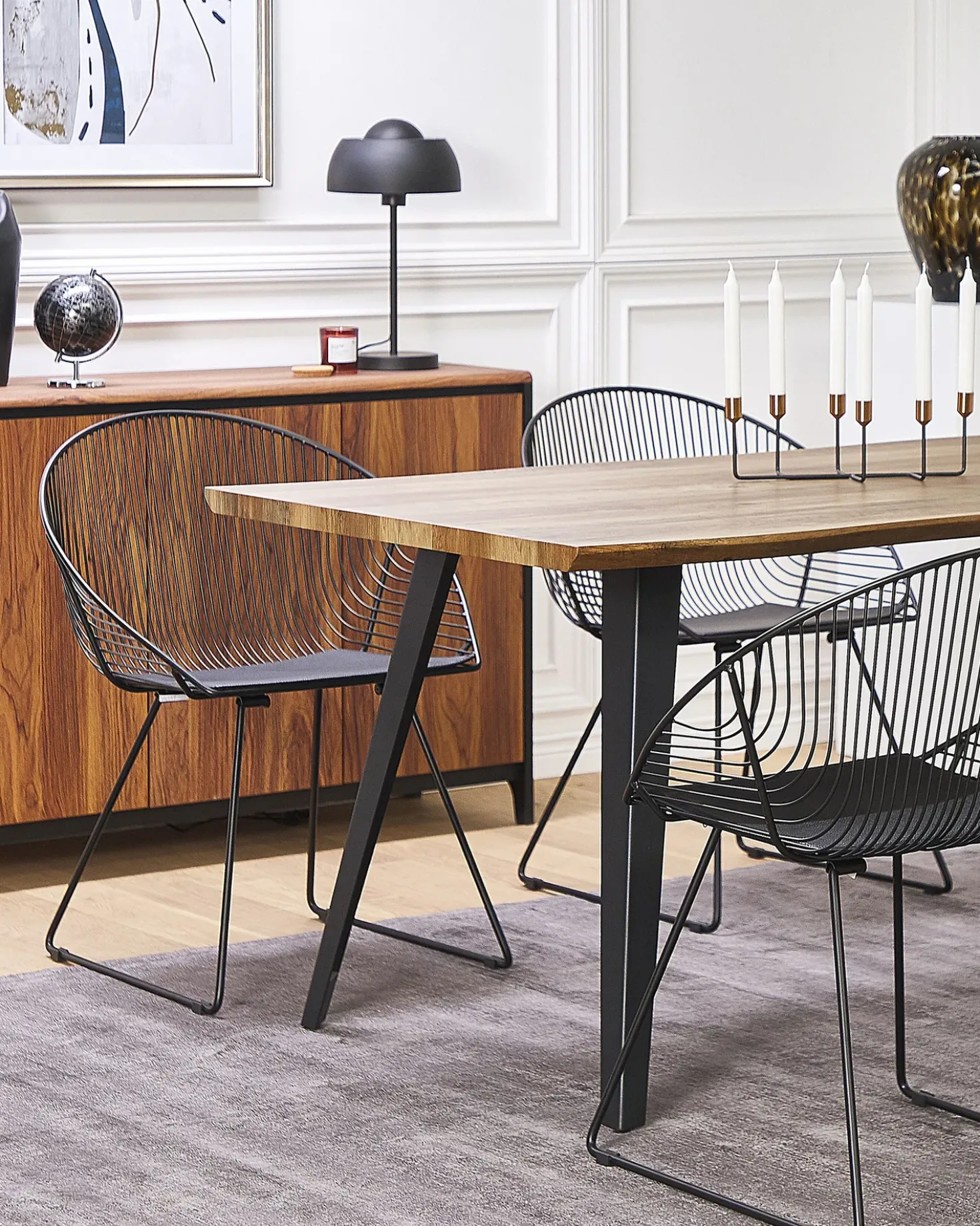 Set di 2 sedie da pranzo AURORA Metallo Nero