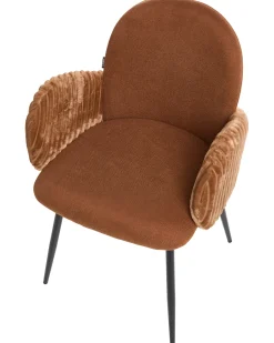 Set di 2 sedie da pranzo AMITY Tessuto Marrone
