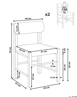 Set di 2 sedie da pranzo ALLOS Legno Marrone