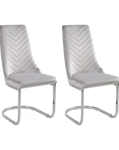 Set di 2 sedie da pranzo ALTOONA Velluto Grigio