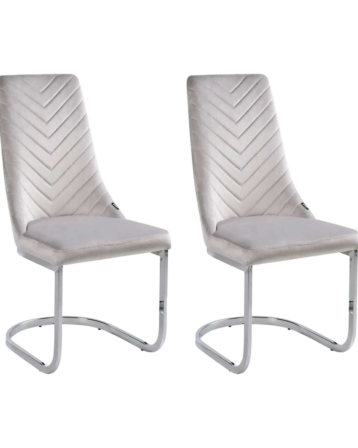 Set di 2 sedie da pranzo ALTOONA Velluto Grigio