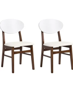 Set di 2 sedie da pranzo AMERY Legno Bianco sporco/Marrone
