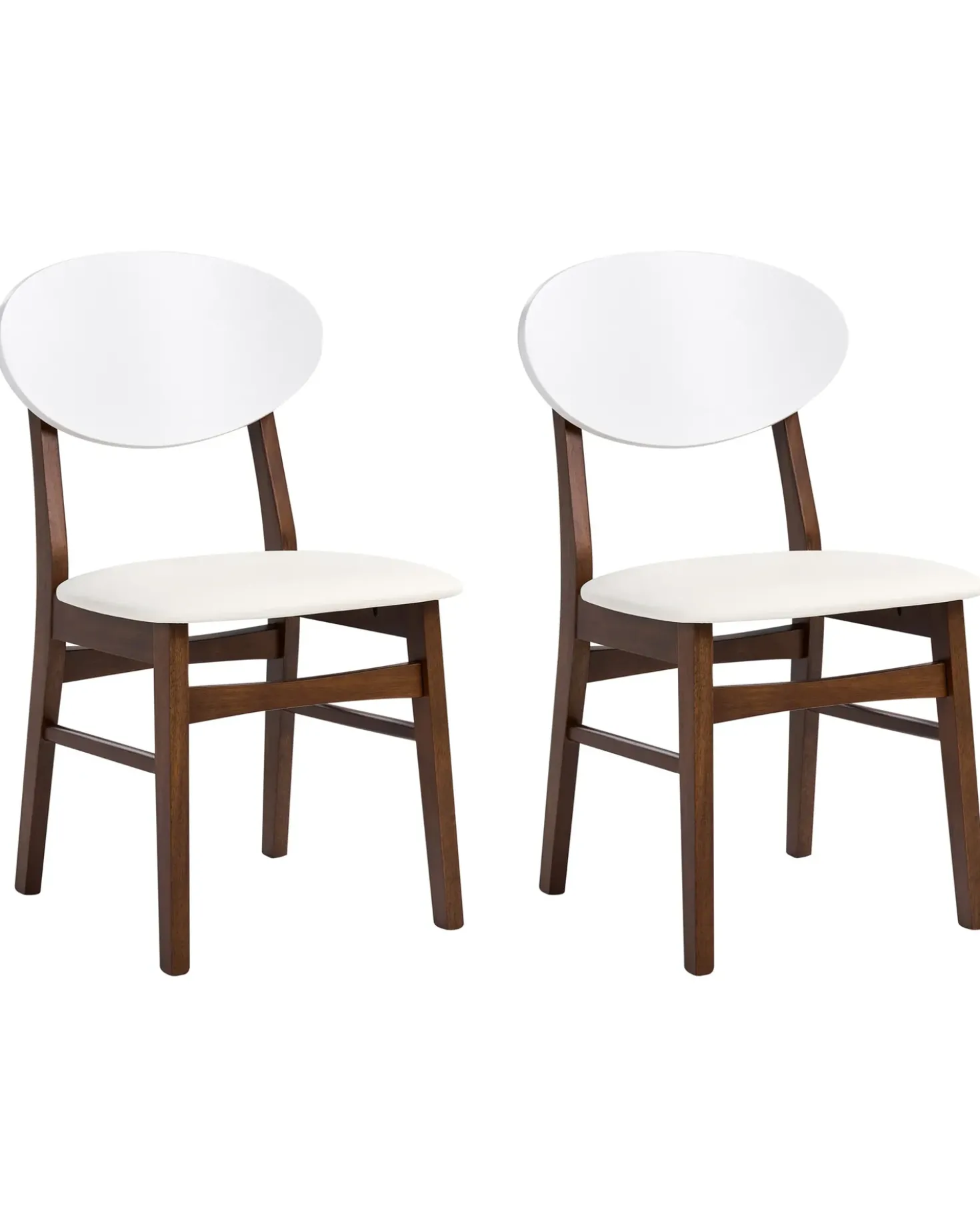 Set di 2 sedie da pranzo AMERY Legno Bianco sporco/Marrone