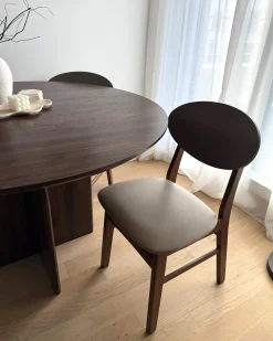 Set di 2 sedie da pranzo AMERY Legno Marrone chiaro/Marrone
