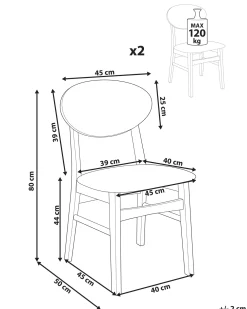 Set di 2 sedie da pranzo AMERY Legno Marrone chiaro/Marrone