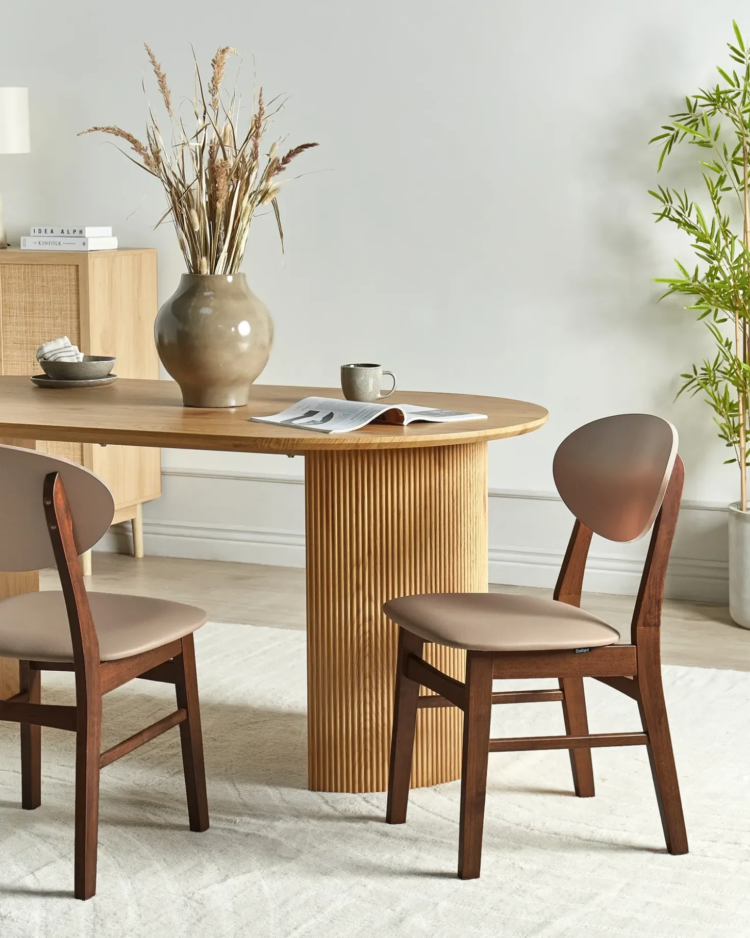 Set di 2 sedie da pranzo AMERY Legno Marrone chiaro/Marrone
