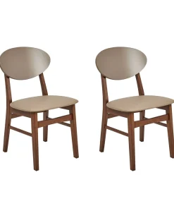 Set di 2 sedie da pranzo AMERY Legno Marrone chiaro/Marrone
