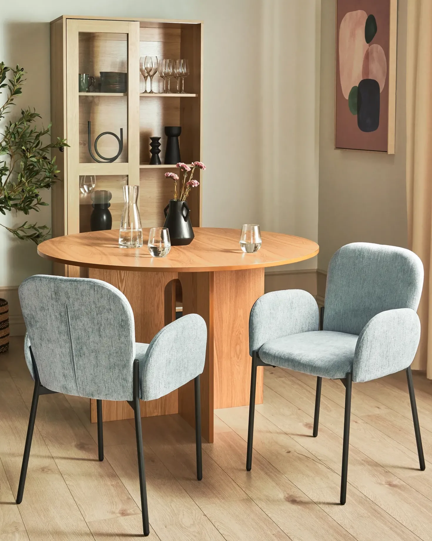 Set di 2 sedie da pranzo ALBEE Tessuto Verde menta