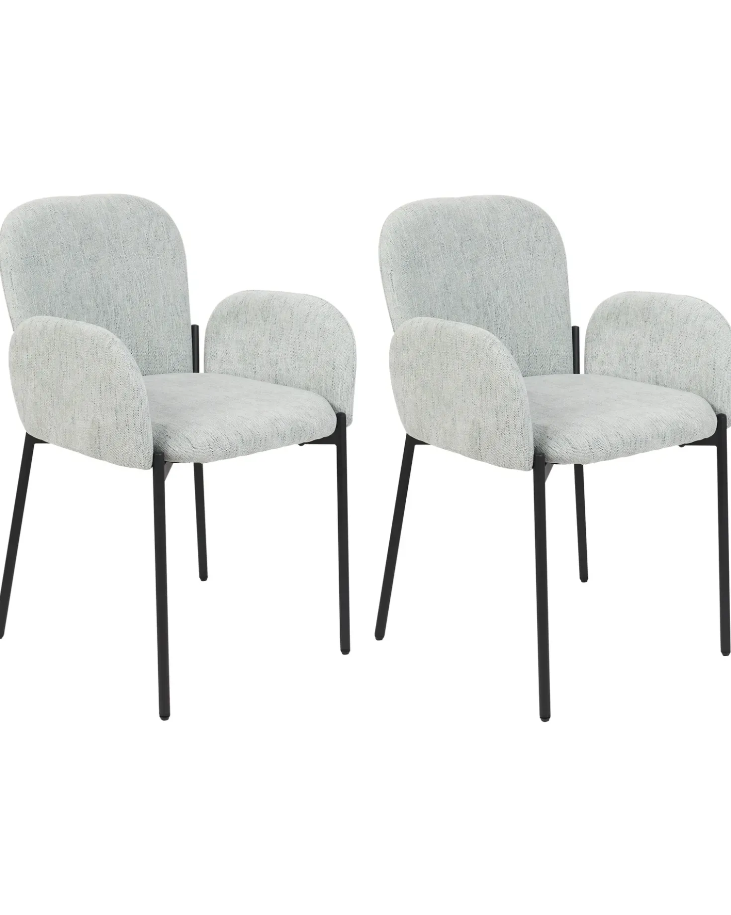 Set di 2 sedie da pranzo ALBEE Tessuto Verde menta