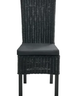 Set di 2 sedie da pranzo ANDES Rattan Nero