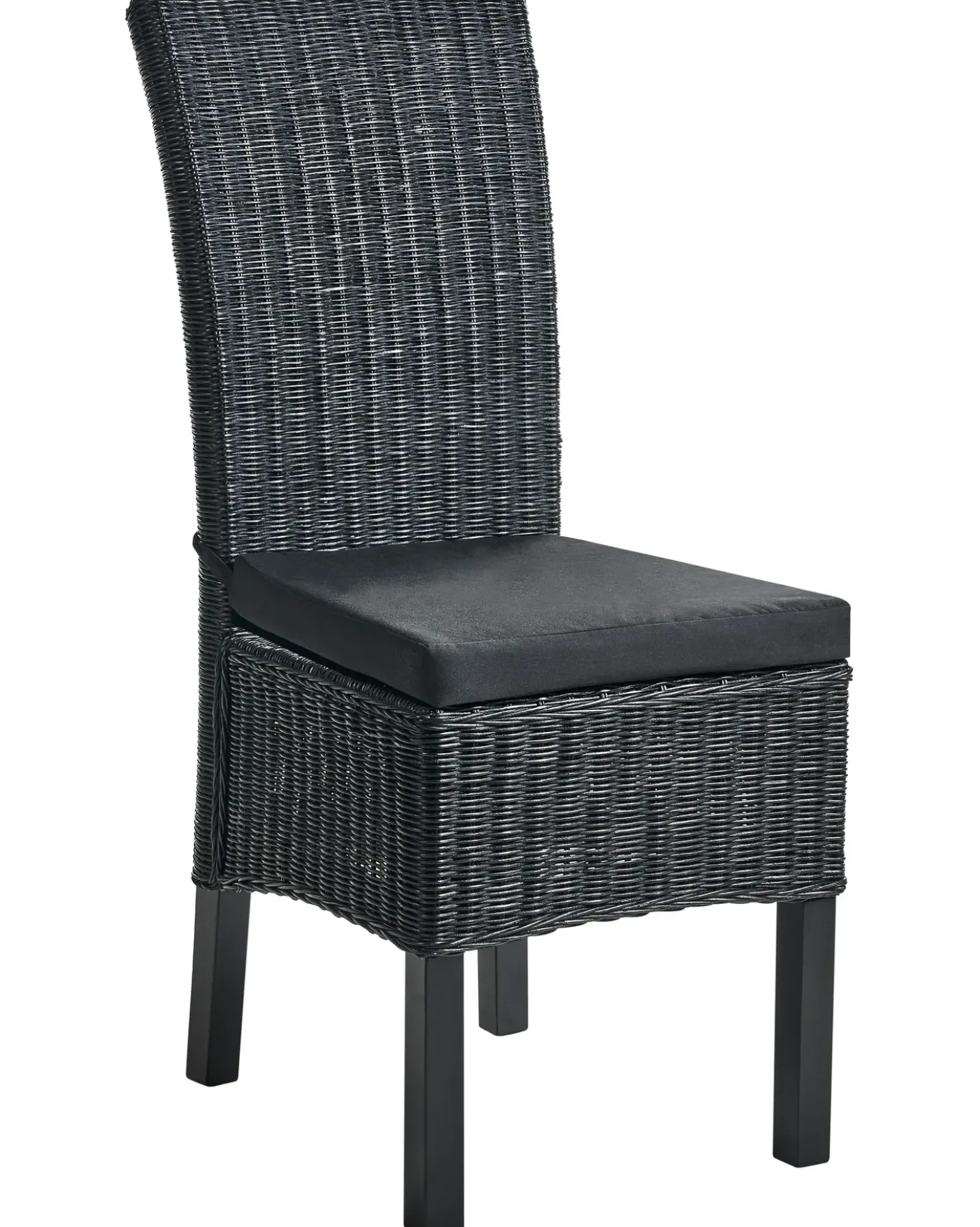 Set di 2 sedie da pranzo ANDES Rattan Nero