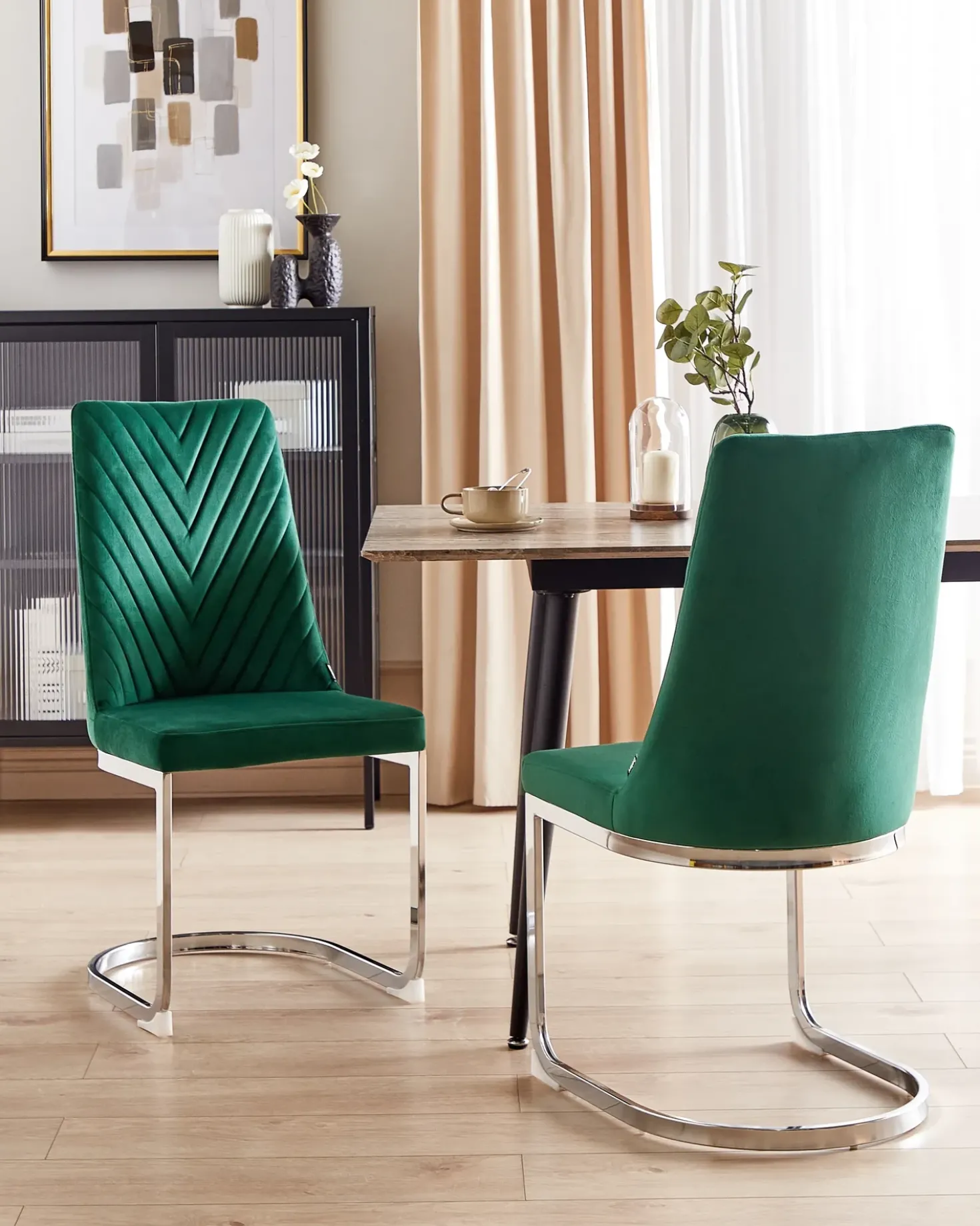 Set di 2 sedie da pranzo ALTOONA Velluto Verde smeraldo