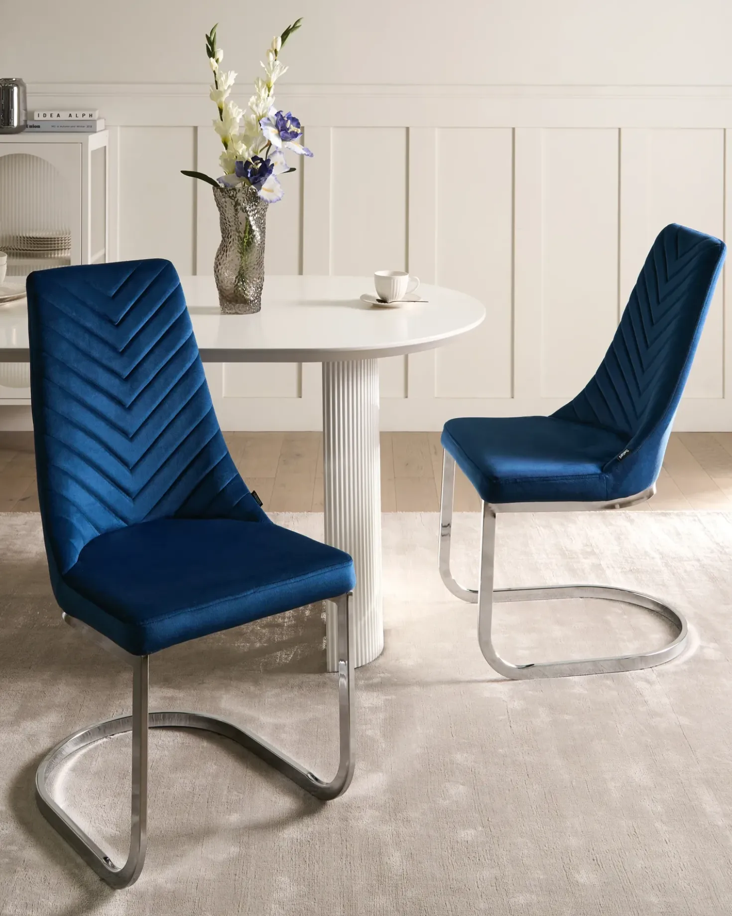 Set di 2 sedie da pranzo ALTOONA Velluto Blu marino